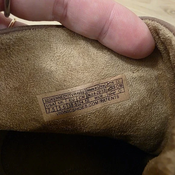 Vionic Brown Leather Block Heel Going Out Comfort Kennedy Ankle Boots Size 7.5 - Picture 8 of 8